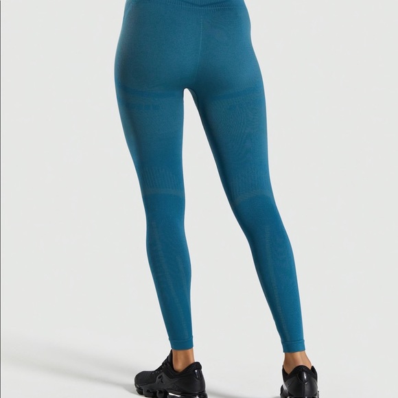 Gymshark GEO SEAMLESS LEGGINGS Teal - Picture 2 of 8